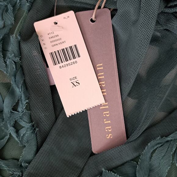 NEW Anthropologie Sarah Hann Karla Textured Green Top Size XS Green - Picture 7 of 9